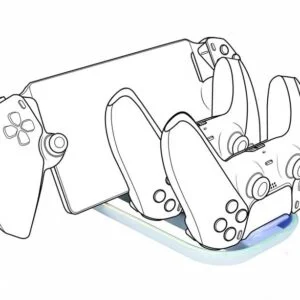 Зарядна станция Nacon за DualSense и Playstation Portal с RGB светлини и USB-C портове