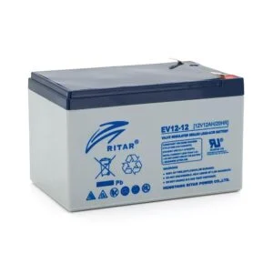 Оловна батерия RITAR EV12-12 AGM 12V 12 Ah с терминал тип T2 за електрически колички снимка
