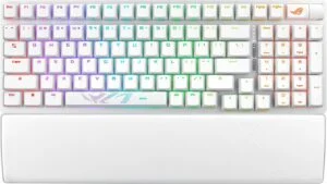 Геймърска безжична Клавиатура ASUS ROG Strix Scope II 96 Moonlight White основен изглед