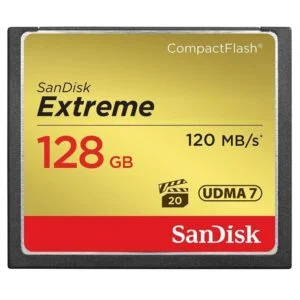 Карта памет SANDISK Extreme CompactFlash 128Gb продуктова снимка отпред
