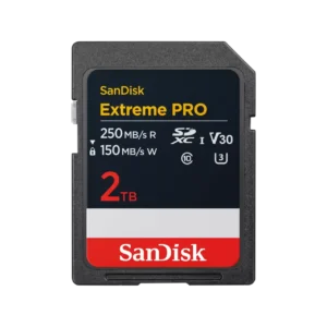 Карта памет SANDISK Extreme PRO SDHC 2TB продуктова снимка с видим дизайн и маркировки