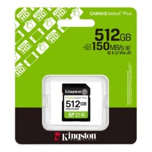 Карта памет Kingston Canvas Select Plus SD 512GB със стандартен дизайн и размер