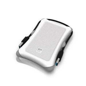 Удароустойчиво чекмедже Silicon Power Armor A30 White с USB 3.2 интерфейс и размери 2.5 инча от страничен ъгъл