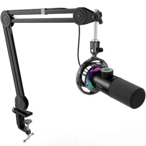 Микрофон със стойка FIFINE T658 Dynamic RGB - Black основен продукт снимка