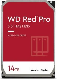 Хард диск Western Digital Red Pro 14TB NAS WD142KFGX продуктова снимка с видим интерфейс и размер