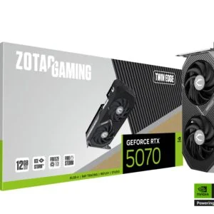 Видео карта ZOTAC GAMING RTX 5070 Twin Edge 12GB GDDR7 в близък план на PCB платката